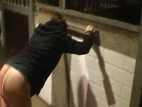 Slut getting fucked by horse dick from behind